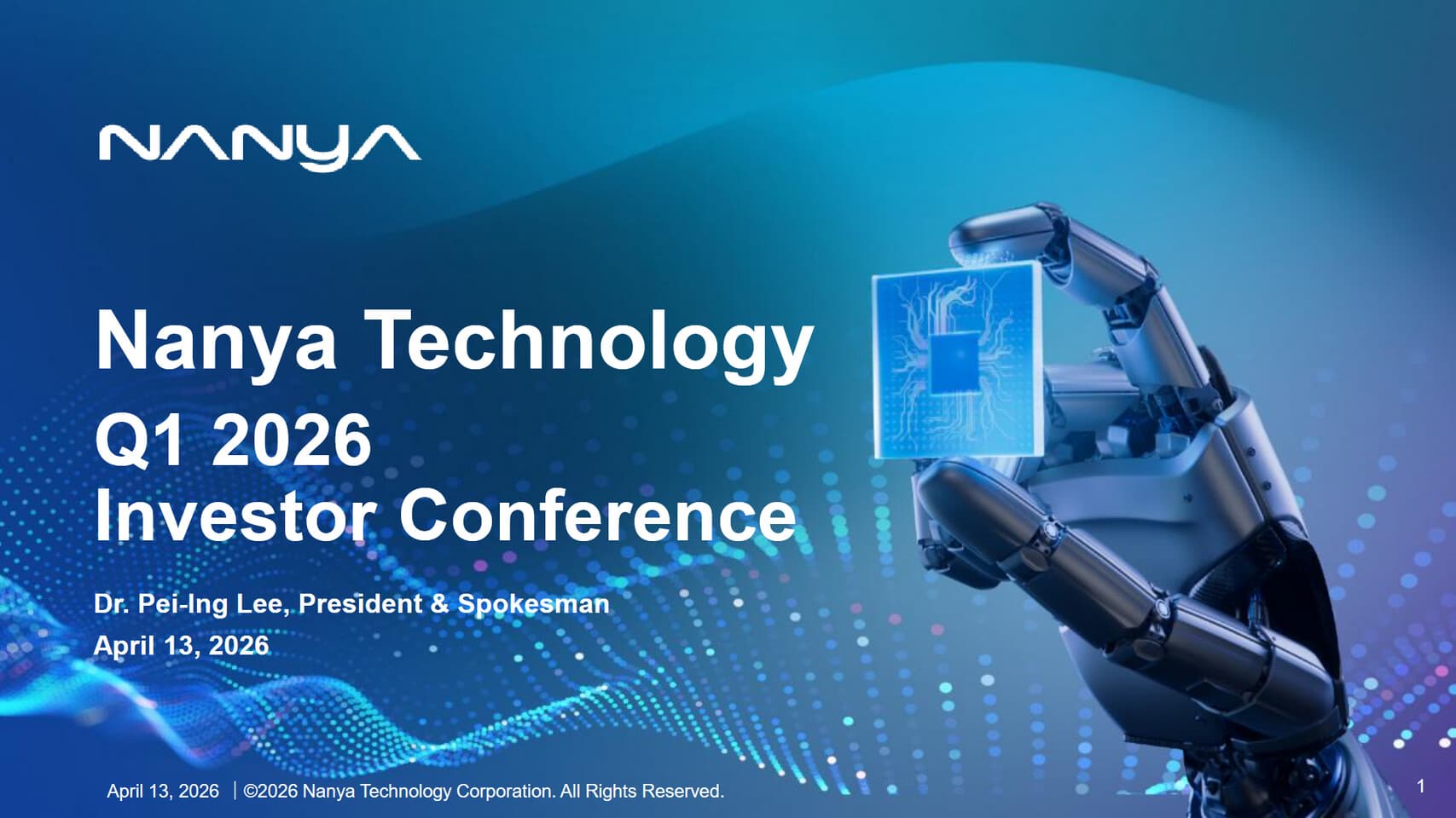 (PR) Nanya Reports Q1 2026 Revenue Up 63%, Bit Shipments Decline Slightly