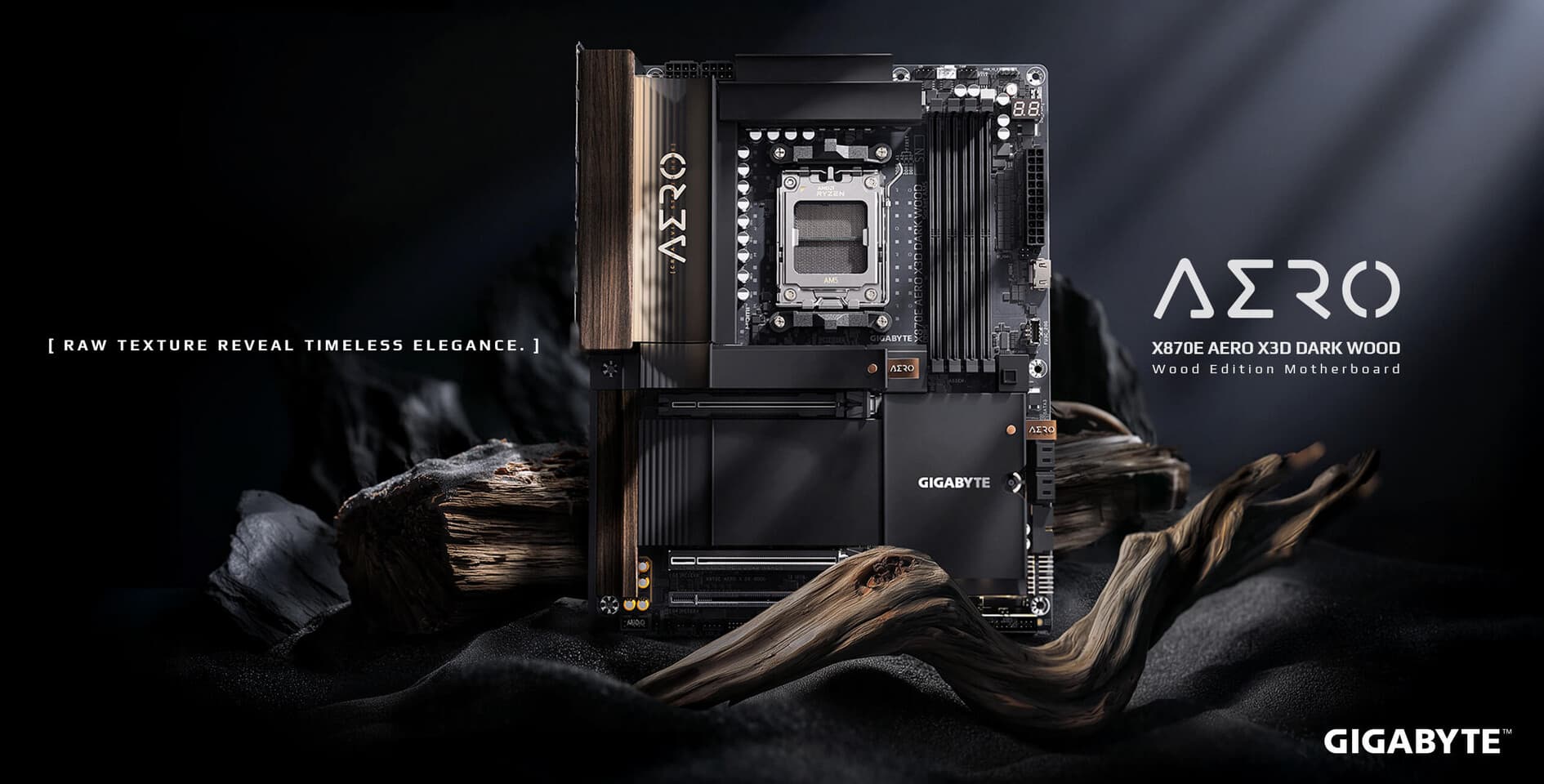 (PR) Gigabyte Goes Dark with the X870E AERO X3D DARK WOOD
